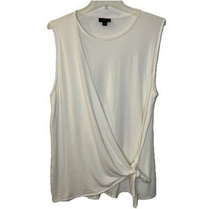 J Jill Wearever Collection Womens Ivory Tank Top Sz XL Layering Knit FLAW